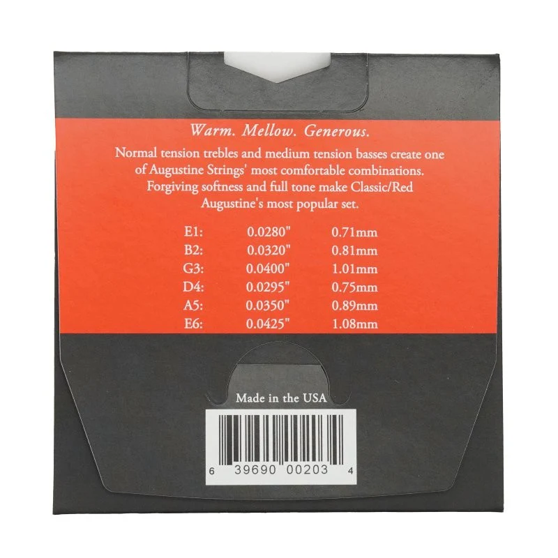 Augustine - CLASSIC/RED - MEDIUM TENSION E/6th GUITAR SINGLE STRING - RD6E - Image 2