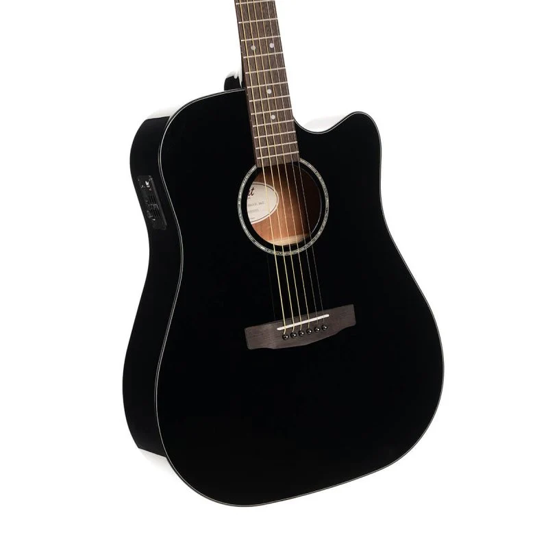 Cort Guitars - Earth Series Acoustic/Electric Guitar - Black - EARTH60CE-BK - Image 3