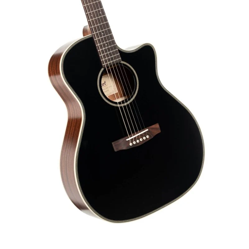 Cort Guitars - Essence Series Grand Auditorium Acoustic Guitar - Black Top Semi Gloss - ESSENCEGA4BTSG - Image 3