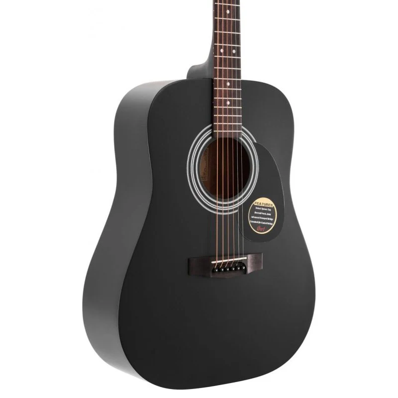 Cort Guitars - Standard Series Spruce Top Acoustic Guitar - Black Satin - AD810-BKS - Image 3