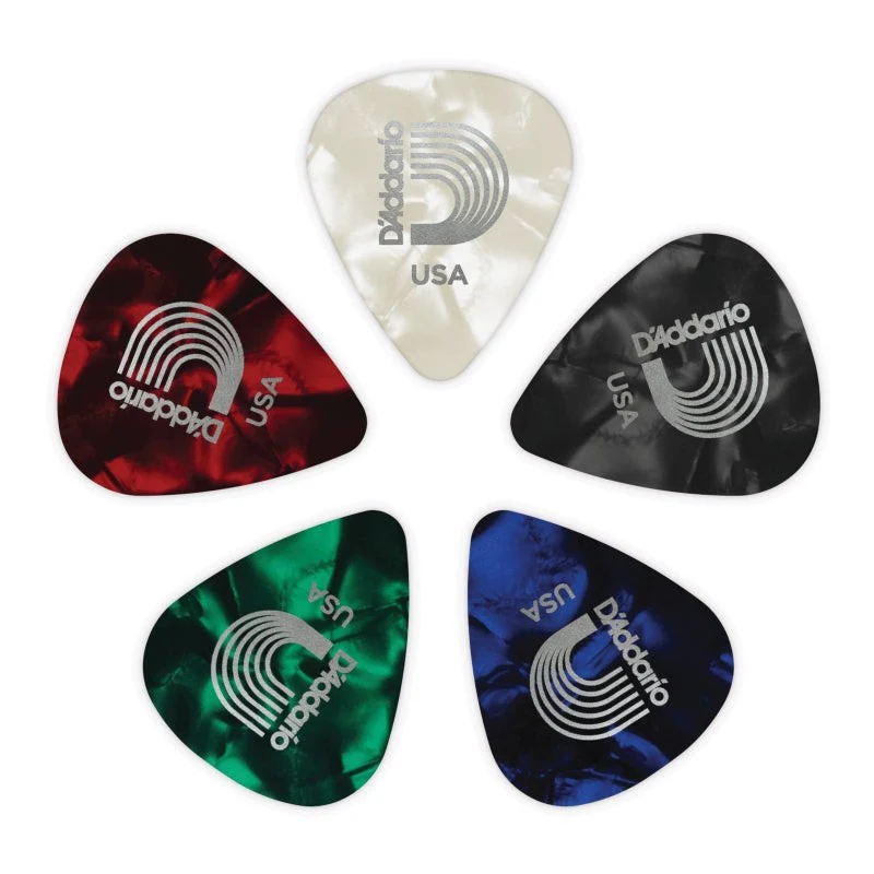 D'Addario Accessories - Assorted Pearl Celluloid Guitar Picks, 10 pack, Heavy   1CAP6-10 - Image 2