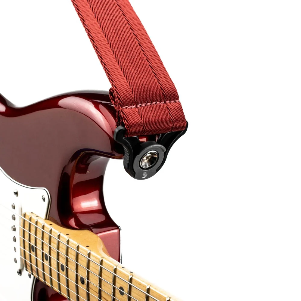 D'Addario Accessories - Auto Lock Guitar Strap   - 50BAL11 - Blood Red - Image 4