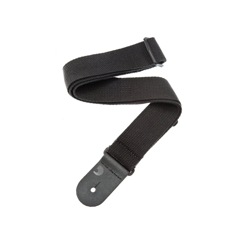 D'Addario Accessories - Cotton Guitar Strap Black 50CT00 - Image 2