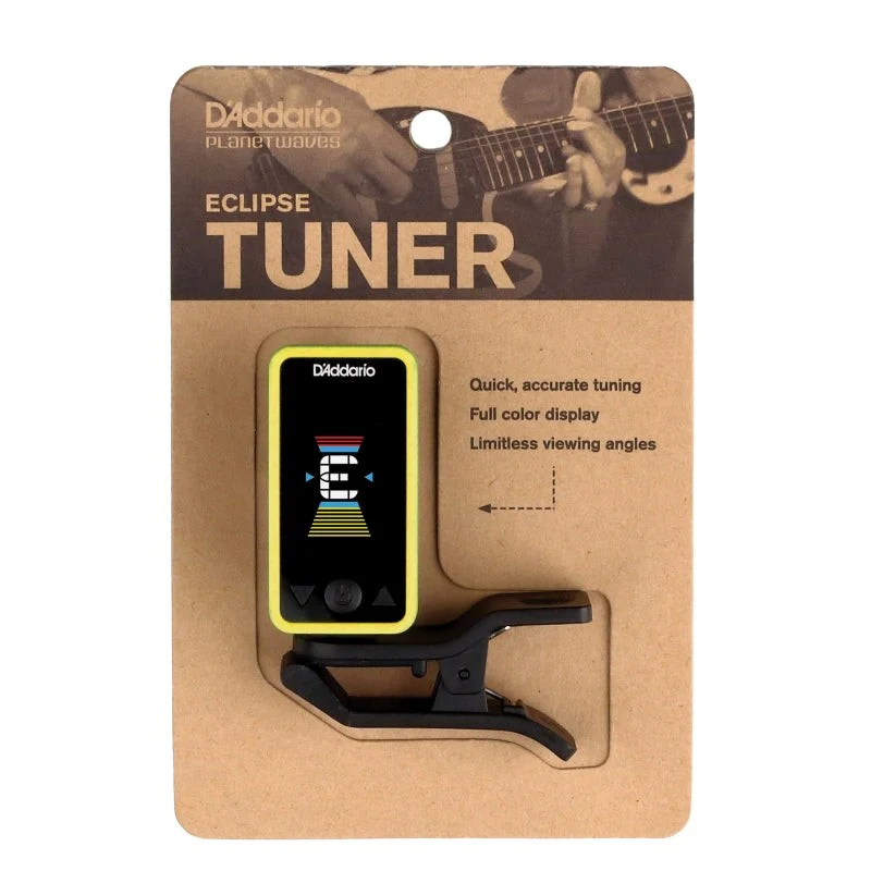 D'Addario Accessories - Eclipse Headstock Tuner, Yellow   PW-CT-17YL - Image 3