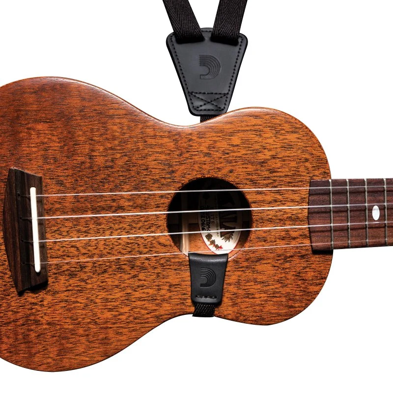 D'Addario Accessories - Eco-Comfort Ukulele Strap, Black   19UKE00 - Image 2