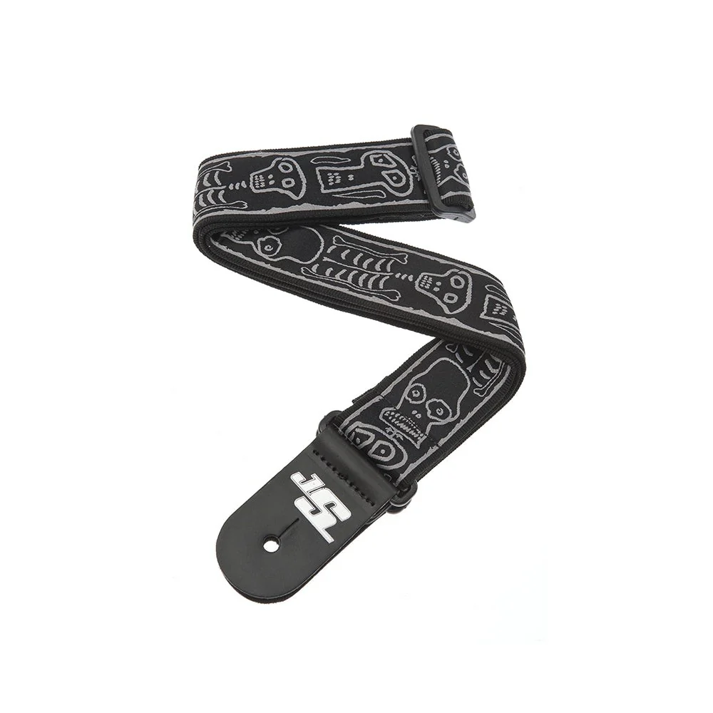 D'Addario Accessories - Joe Satrani Woven Guitar Strap Skull N Bones 50JS01 - Image 2