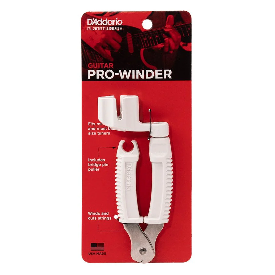 D'Addario Accessories - Pro-Winder White String Winder Cutter & Bridge Pin Puller White DP0002W - Image 7