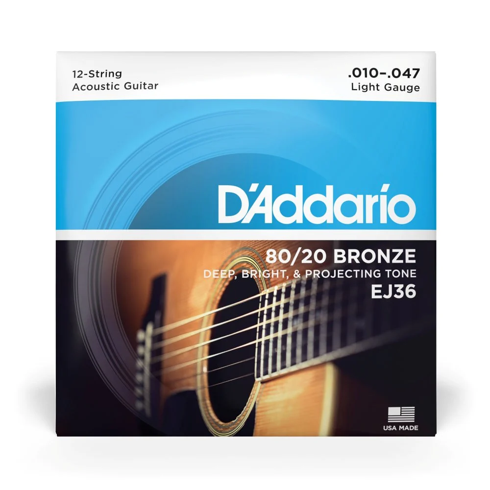 D'Addario - EJ36 12-String Bronze Acoustic Guitar Strings - Light - 10-47 - Image 2