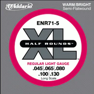 D'Addario - ENR71-5 Half Rounds 45-130- Long Scale