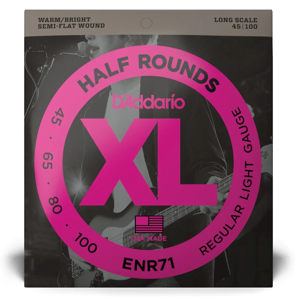 D'Addario - ENR71 Half Round Bass Guitar Strings, Regular Light, 45-100, Long Scale - Image 2
