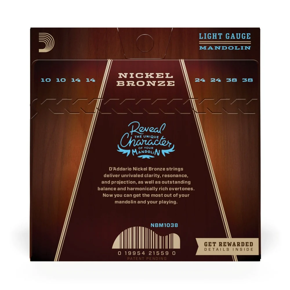 D'Addario - NBM1038 Nickel Bronze Mandolin Strings, Light, 10-38 - Image 3