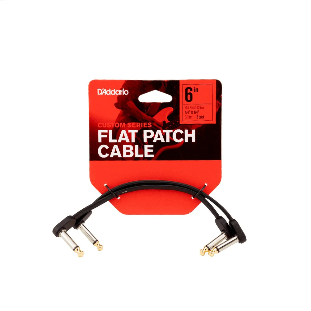 D'Addario Accessories - Flat Patch Cables - Matching Right Angle - 6 Inches - PW-FPRR-206 - Image 2