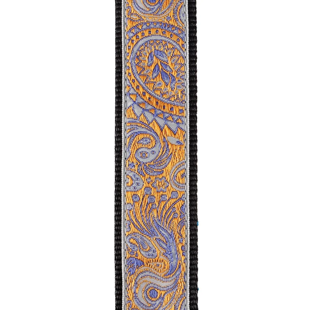 D'Addario Accessories - Jacquard Ukulele Straps, Paisley Gray/Orange - 15UKE05 - Image 2