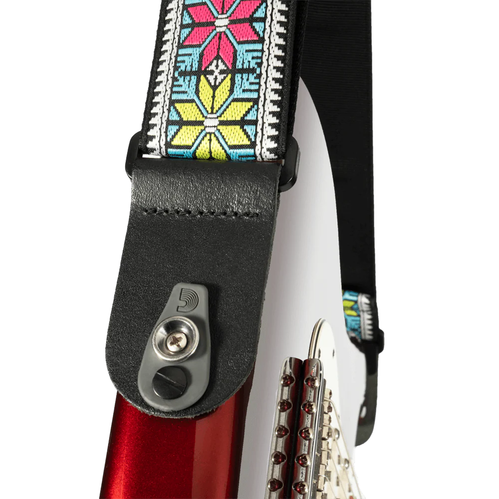D'Addario Accessories - Pad Lock Woven Guitar Strap, Parallel Flowers - 50TC00 - Image 4