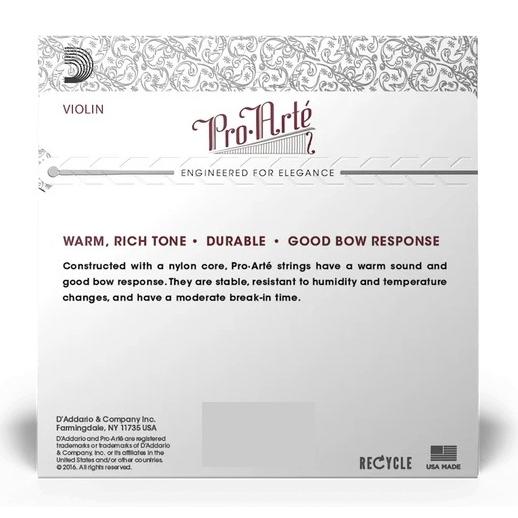D'Addario - Pro-Arté Violin String Set 1/16 Scale, Medium Tension J56 1/16 Med - Image 2