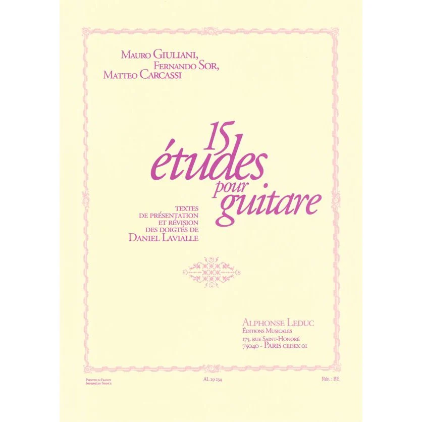 Daniel Lavialle - 15 Etudes Texte De Presentation Et Revision Des Doigtes