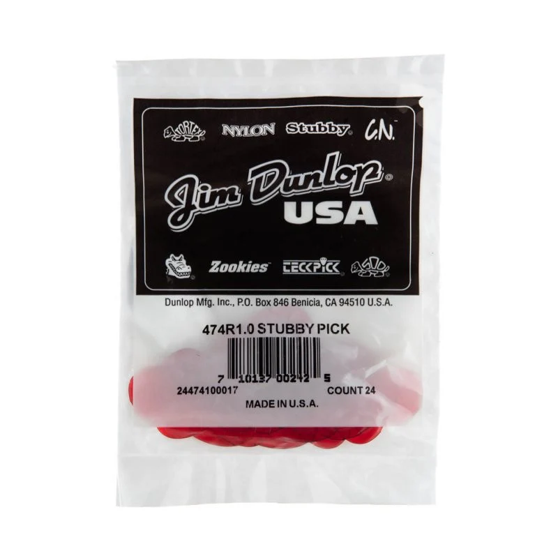Dunlop - 1.0mm Stubby® Jazz Guitar Picks (24/bag) - 474R1.0 - Image 4