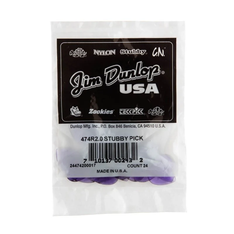 Dunlop - 2.0mm Stubby® Jazz Guitar Picks (24/bag) - 474R2.0 - Image 4