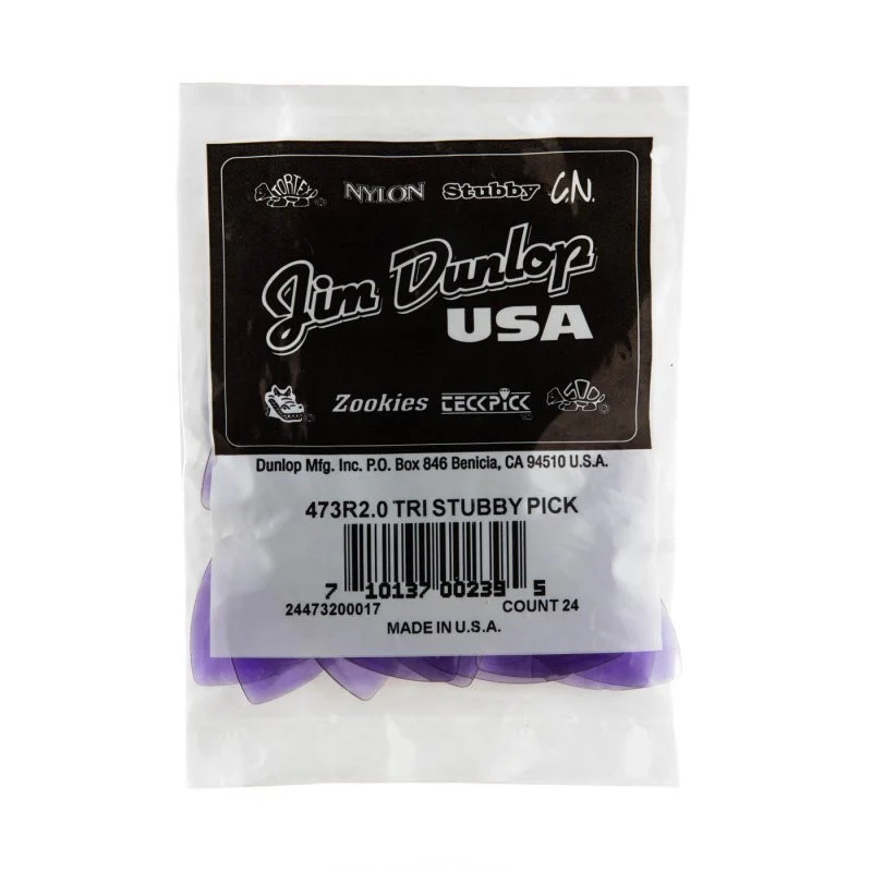 Dunlop - 2.0mm Tri Stubby® Guitar Pick (24/bag) - 473R2.0 - Image 4