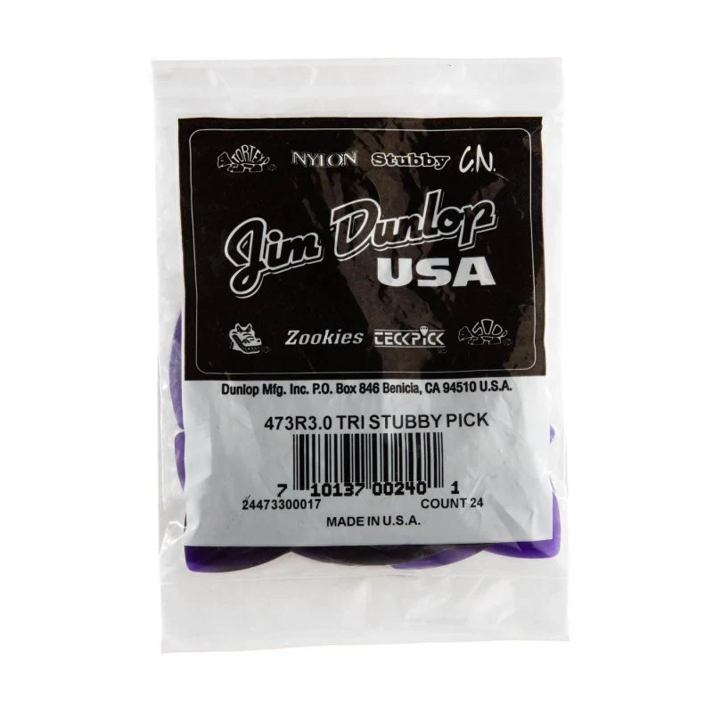Dunlop - 3.0mm Tri Stubby® Guitar Pick (24/bag) - 473R-3.0 - Image 4