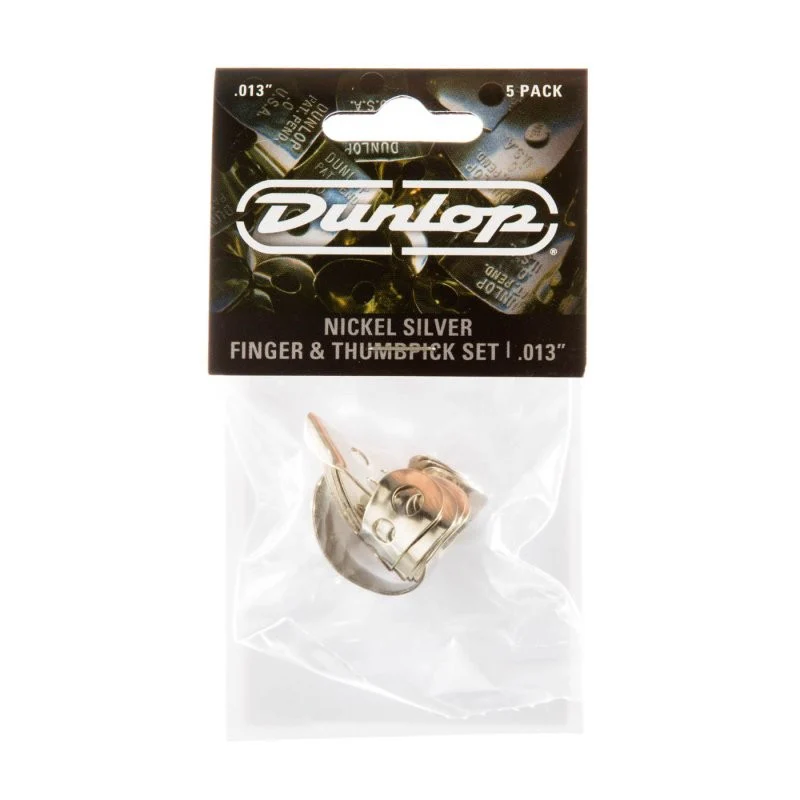 Dunlop - Nickel Silver Finger & Thumbpicks .018" (5-pack) - 33P-018 - Image 2