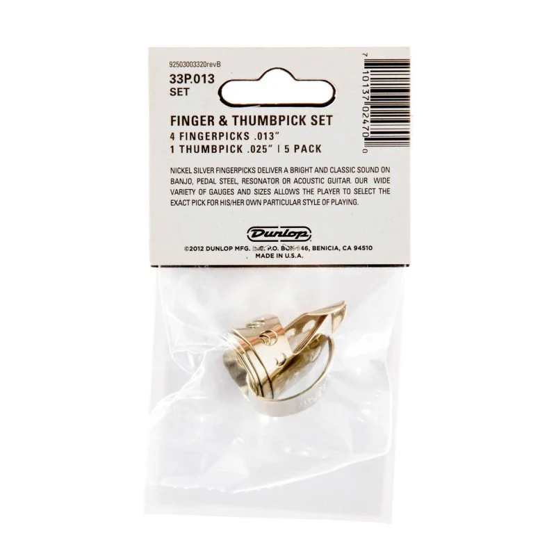 Dunlop - Nickel Silver Finger & Thumbpicks .018" (5-pack) - 33P-018 - Image 3