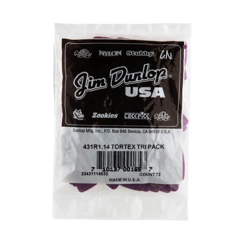 Dunlop - Purple 1.14mm Tortex® Triangle Guitar Pick (72/bag) - 431R1.14 - Image 4