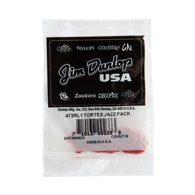 Dunlop - Red Tortex® Jazz I Guitar Pick (36/bag) - 472RL1