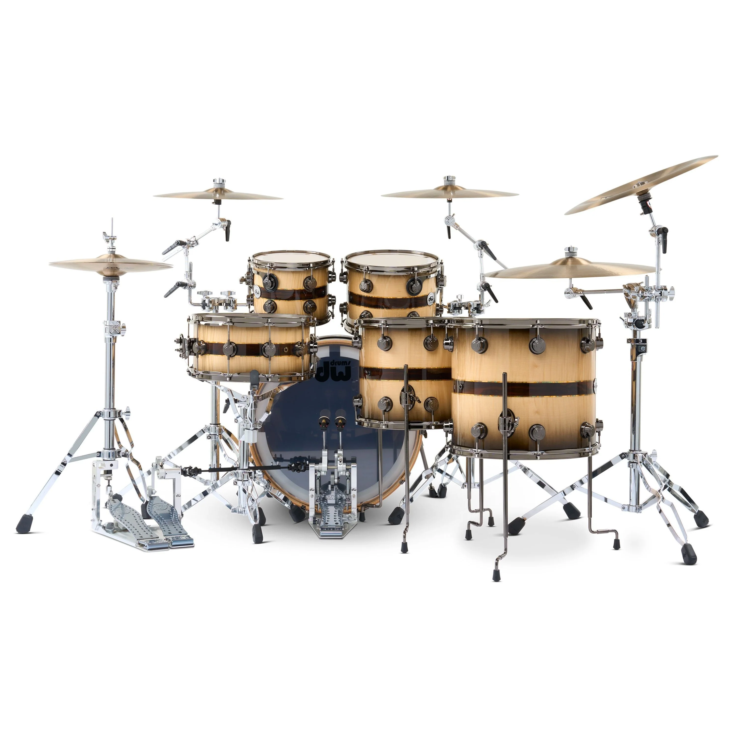 DW Drums - Collector's Series VLT 333 Maple 6-Piece Shell Kit Sycamore Ziricote DRKT36N06AYDC3 - Image 3