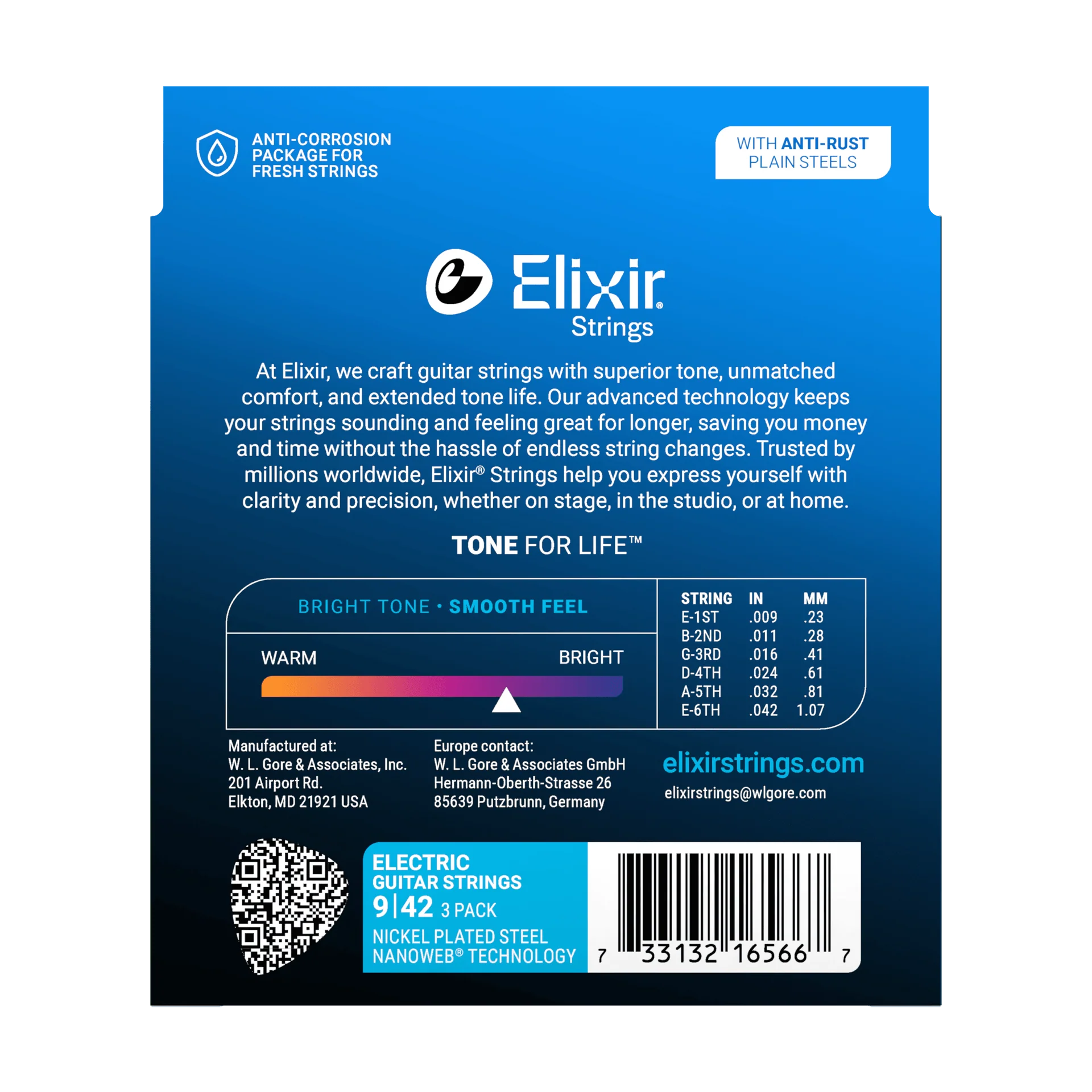 Elixir - 3-Pack Nickel-Plated Steel Electric Guitar Strings with NANOWEB Technology 9/42 - 16566 3PK Super Light - Image 2
