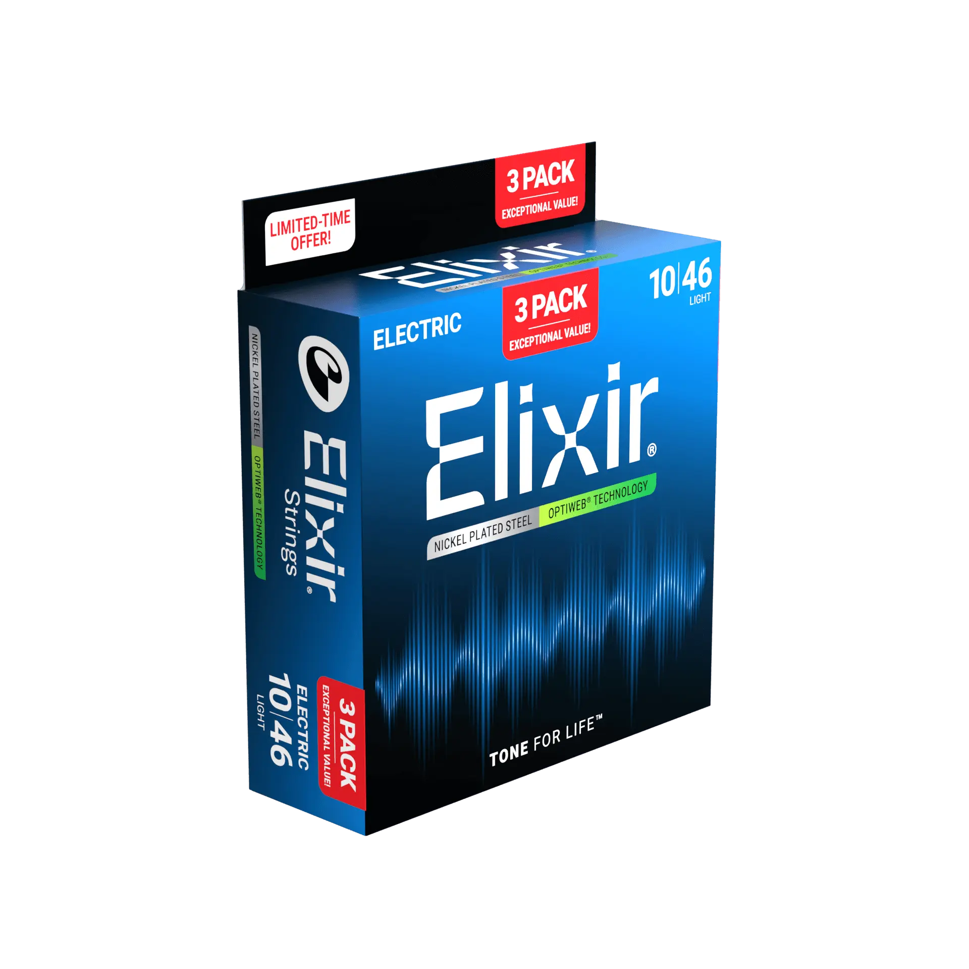 Elixir - 3-Pack Nickel-Plated Steel Electric Guitar Strings with OPTIWEB Technology 10/46 - 16572 3PK OPTIWEB Light - Image 3