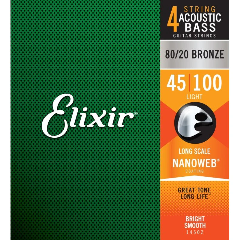 ELIXIR - 4-String Acoustic Light / Long Scale Acoustic Bass 80/20 Bronze With Nanoweb Coating (.045-.100) - 14502 - Image 2