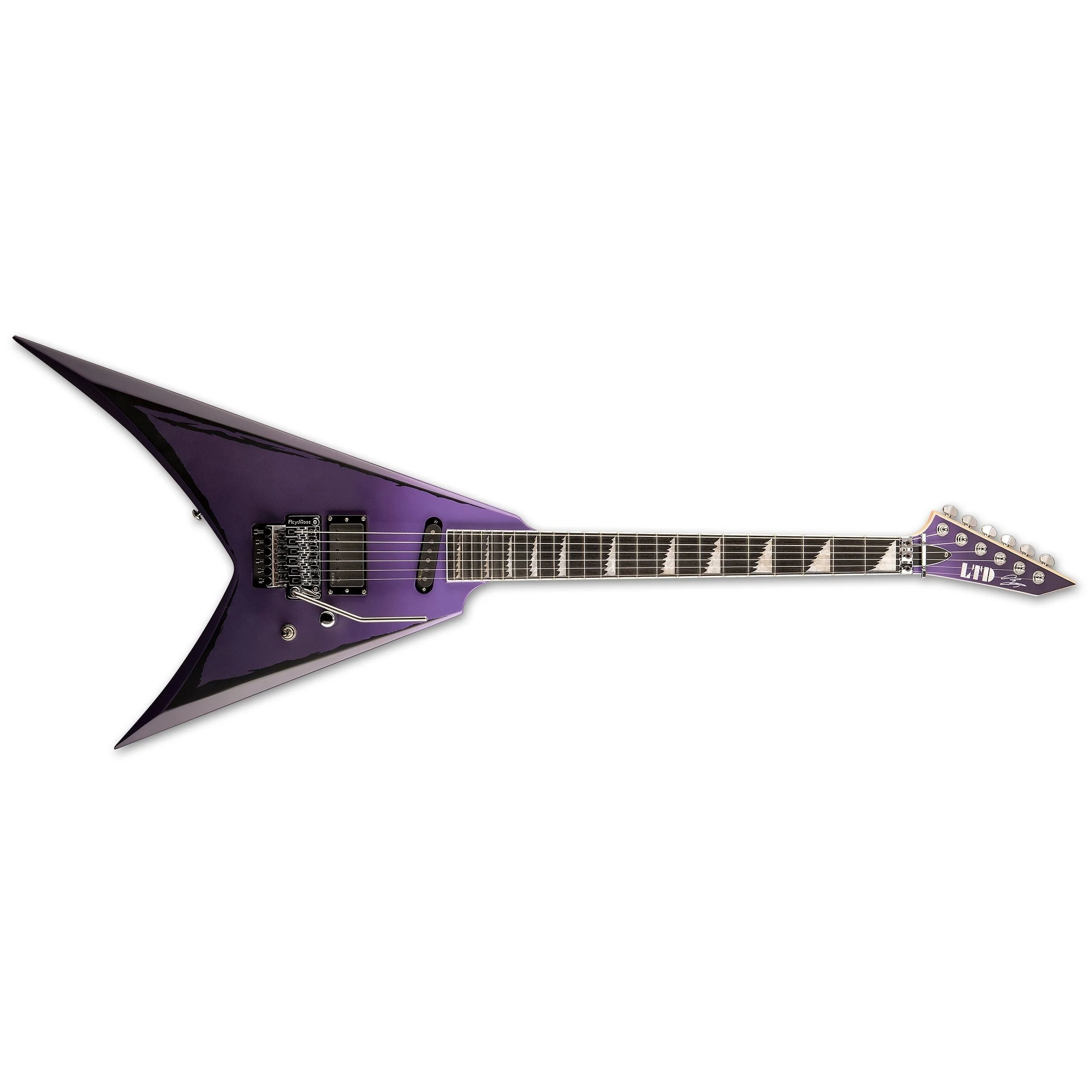 ESP - LTD Alexi Ripped Purple Fade Satin with Ripped Pinstripes