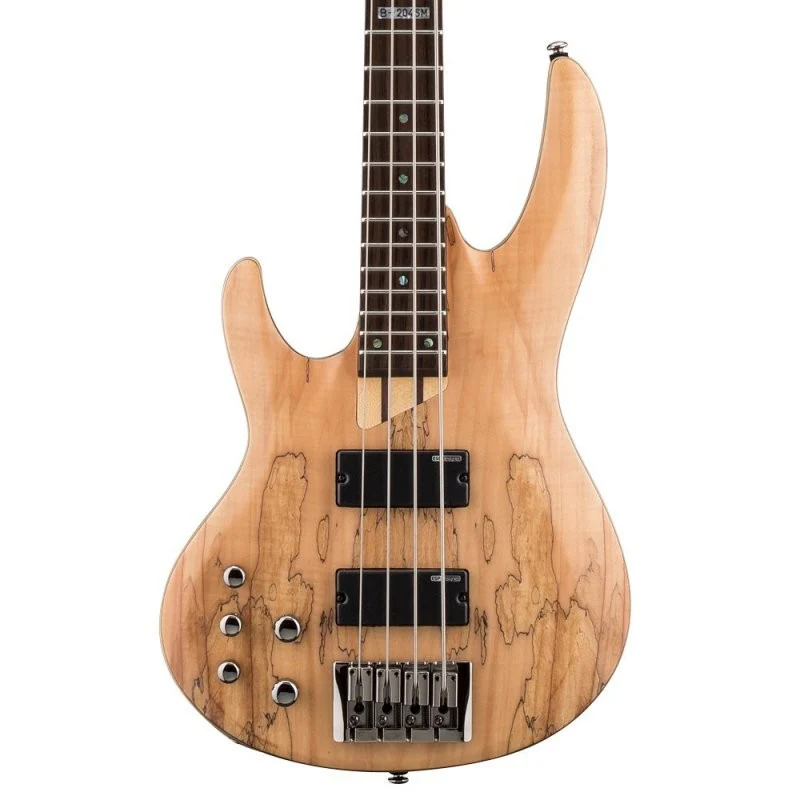 ESP - LTD Spalted Maple Natural Satin Left-handed Bass Guitar - LB204SMNSLH - Image 3