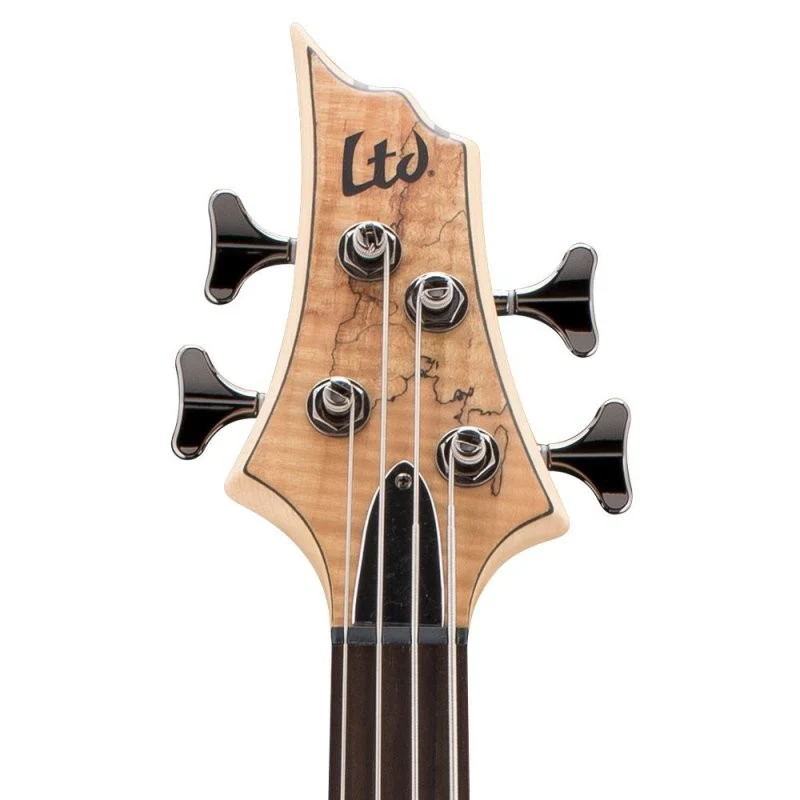ESP - LTD Spalted Maple Natural Satin Left-handed Bass Guitar - LB204SMNSLH - Image 4