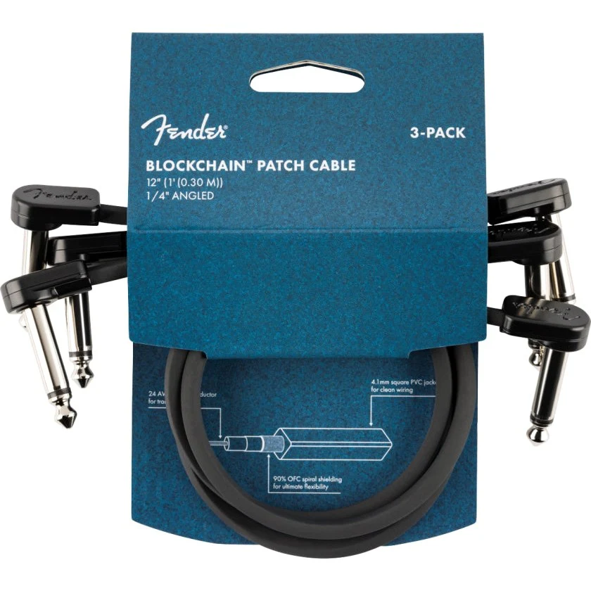 Fender - Blockchain 12" Patch Cable -3-pack -Angle/Angle 099-0825-010 - Image 4