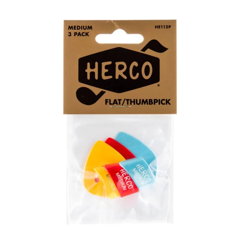 Herco - Flat Thumbpicks - Medium - 3/Player's Pack - HE112P - Image 2
