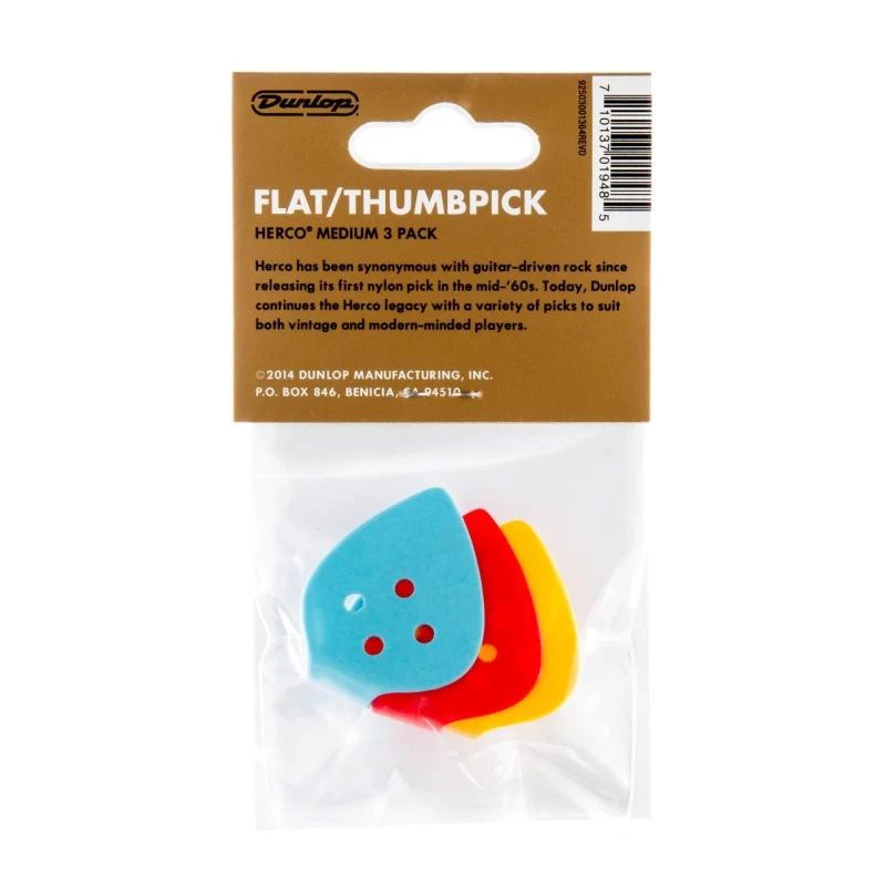 Herco - Flat Thumbpicks - Medium - 3/Player's Pack - HE112P - Image 3
