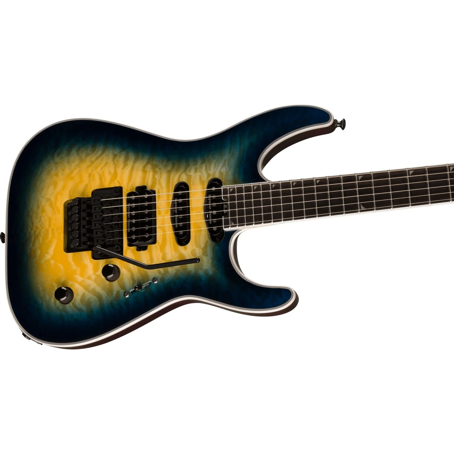 Jackson - Pro Plus Series Soloist™ SLA3Q -  Ebony Fingerboard -  Amber Blue Burst  - 291-4327-586 - Image 3