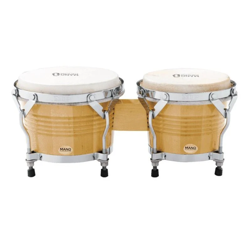 Mano Percussion - 7” & 8” Bongo Set With Traditional Rims, Natural - MP1778-NA