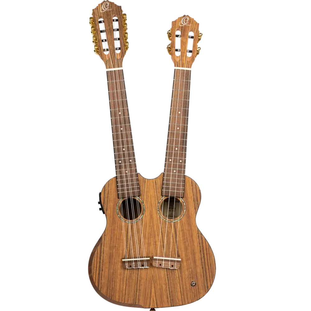 Ortega - Hydra - Tenor Double-Neck Ukulele Ovangkol Natural - Deluxe gig bag included - - Image 2
