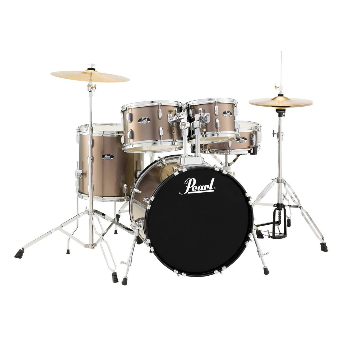 Pearl - Roadshow 5-Piece Drum Set Bronze Metallic RS505CC707 with Hardware & Cymbals