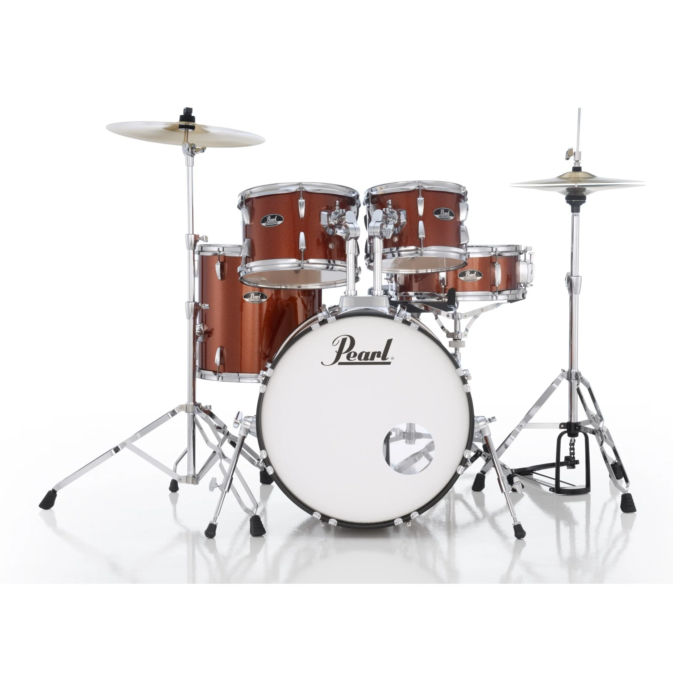 Pearl - Roadshow 5-Piece Drum Set With 22" Bass Drum - Hardware & Cymbals - Burnt Orange Sparkle - RS525SCC749 - RS525SCC749