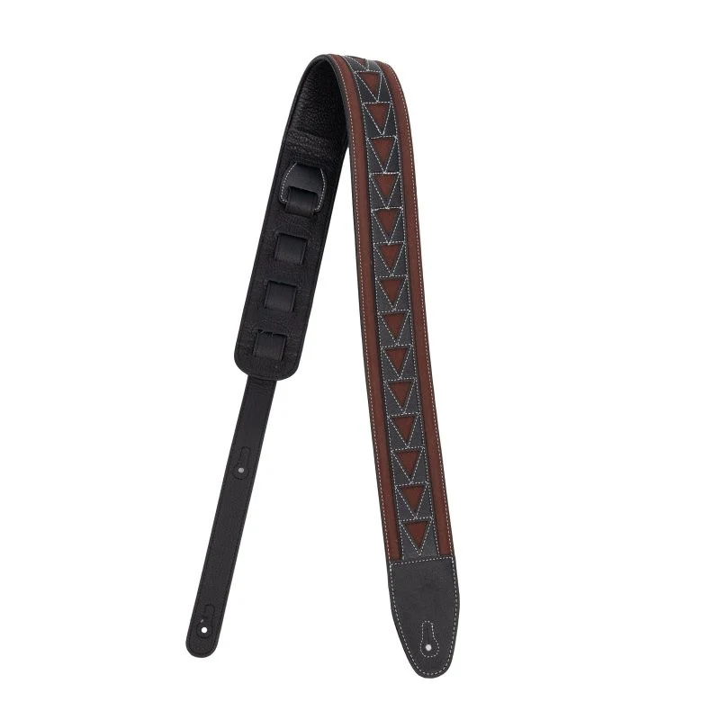 Profile - 2.5" Leather Strap with Burgundy Suede and Black Leather Arrow Pattern - PGS-GL-6200-BKRD - Image 10