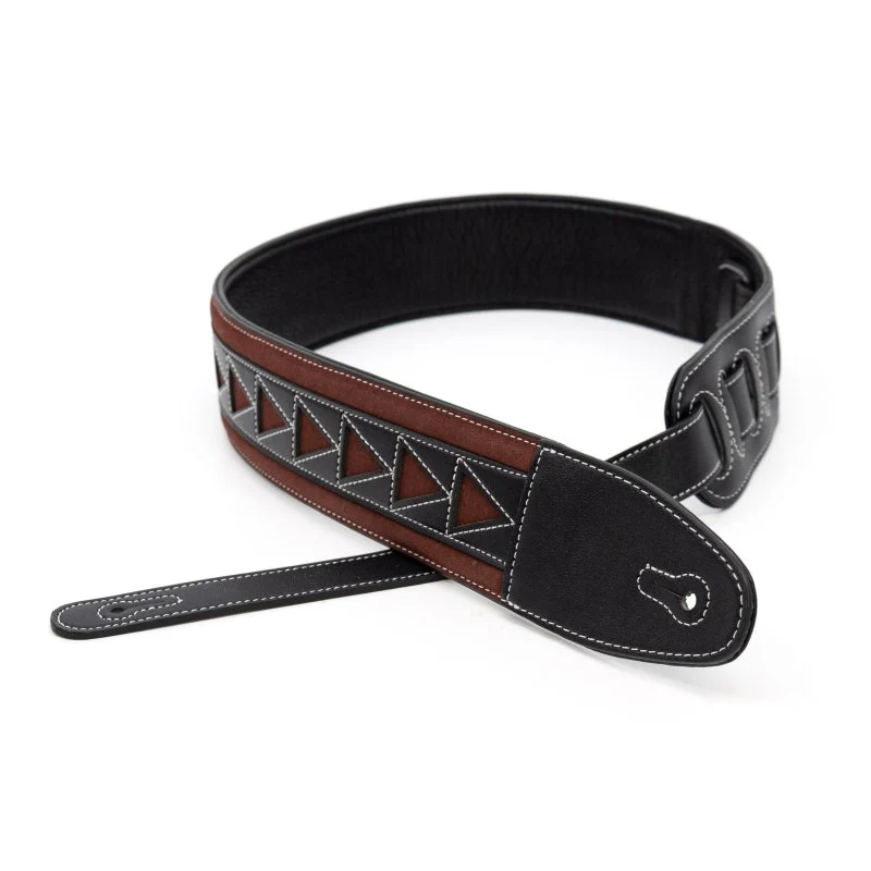 Profile - 2.5" Leather Strap with Burgundy Suede and Black Leather Arrow Pattern - PGS-GL-6200-BKRD - Image 11