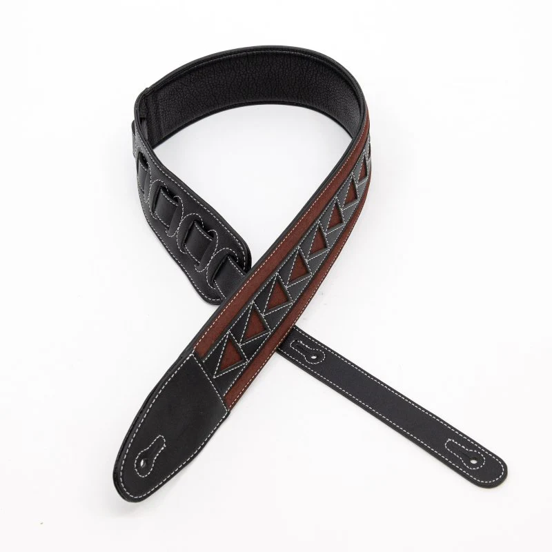 Profile - 2.5" Leather Strap with Burgundy Suede and Black Leather Arrow Pattern - PGS-GL-6200-BKRD - Image 13