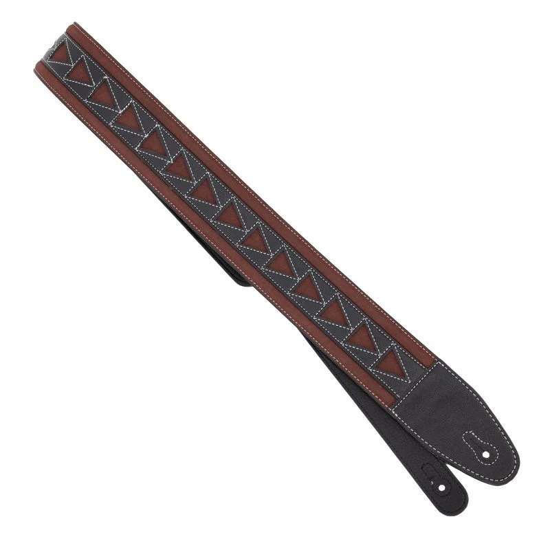 Profile - 2.5" Leather Strap with Burgundy Suede and Black Leather Arrow Pattern - PGS-GL-6200-BKRD - Image 4