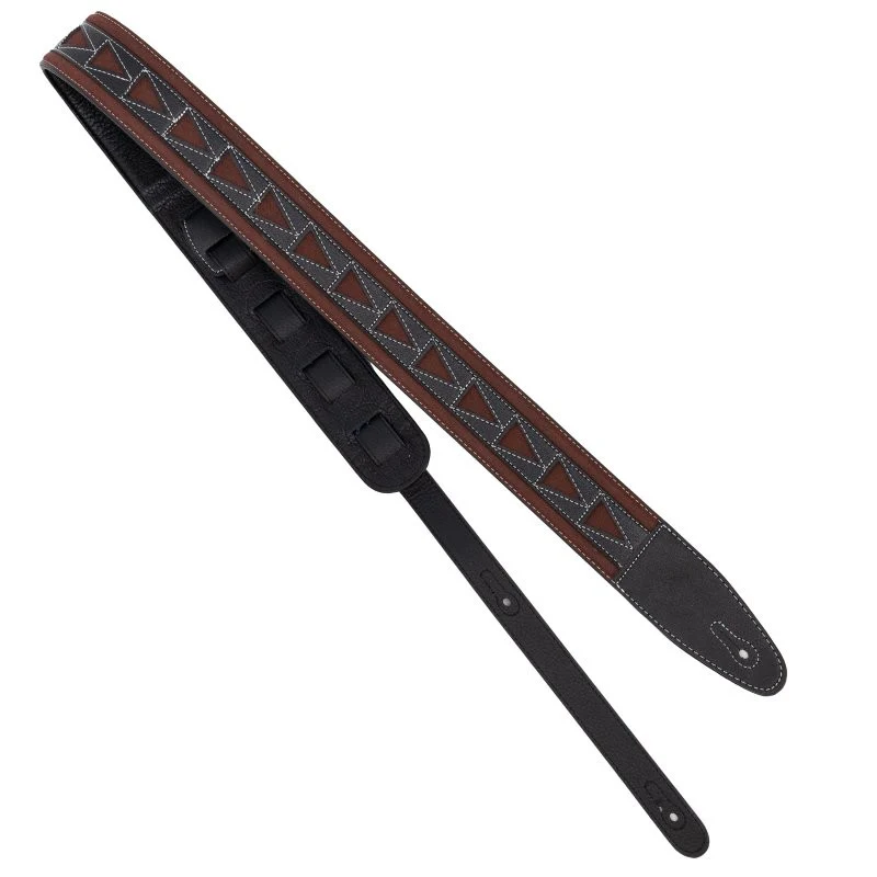 Profile - 2.5" Leather Strap with Burgundy Suede and Black Leather Arrow Pattern - PGS-GL-6200-BKRD - Image 9