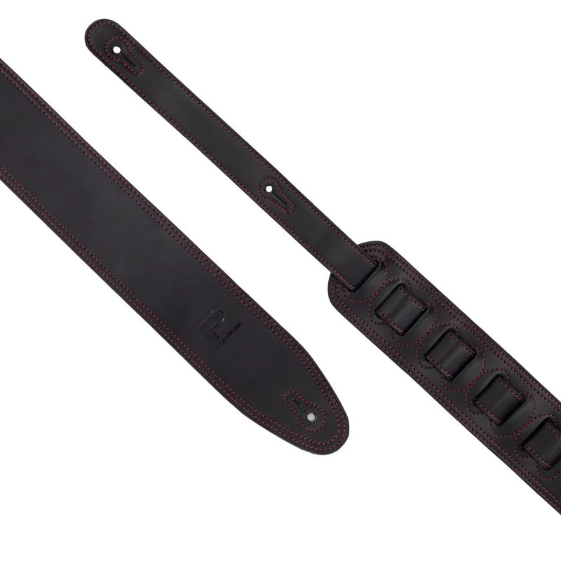 Profile - 2.5" Leather Strap with Red Double Stitching - Black - PGS-IL-7100-BKRD - Image 2