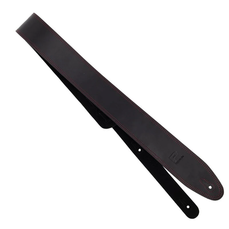 Profile - 2.5" Leather Strap with Red Double Stitching - Black - PGS-IL-7100-BKRD - Image 3